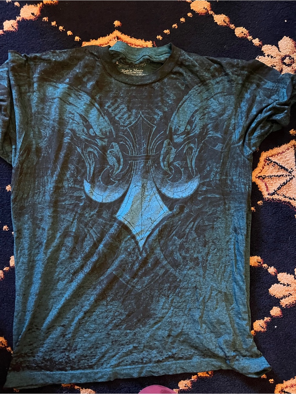 Y2K helix Men's Blue Graphic Crewneck T-Shirt